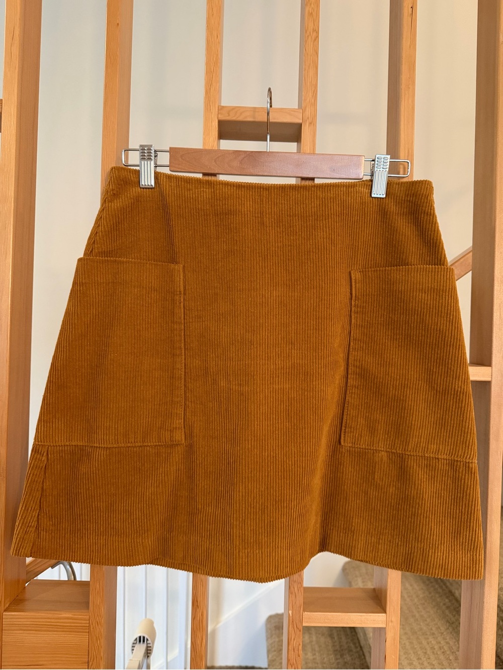 VILA Corduroy Mini Skirt in Mustard Brown